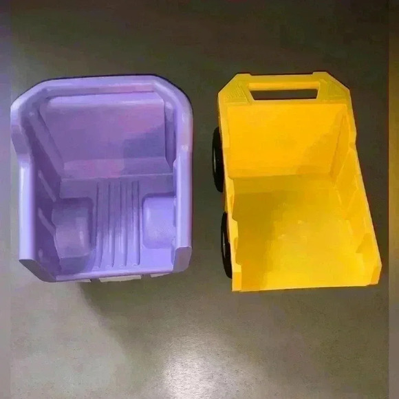 Green Toys Pink and Purple Dump Truck and Yellow Truck - Picture 5 of 5